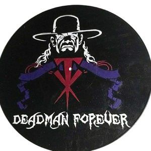 Hand-painted Vinyl Record Painting ~ WWE DEADMAN FOREVER-UNDERTAKER - FRAMED